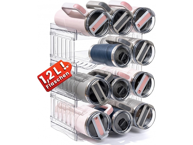 Stapelbar Flaschenregal, Flaschenhalter für Küche Schrank Flaschen Organizer, Kü